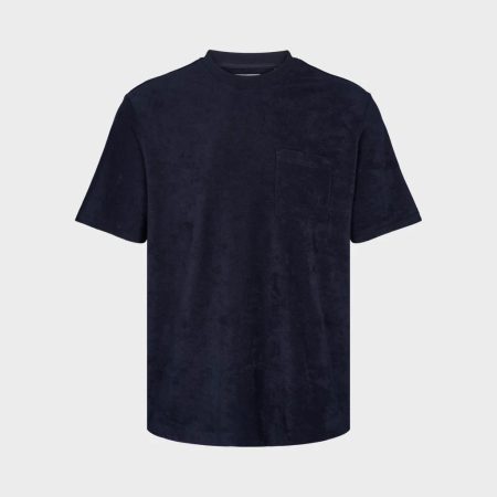 Kronstadt Ks3816 ledger organic terrycloth pocket tshirt navy