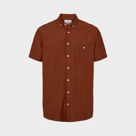 Kronstadt Johan ~linen s/s shirt ks3430 tobacco