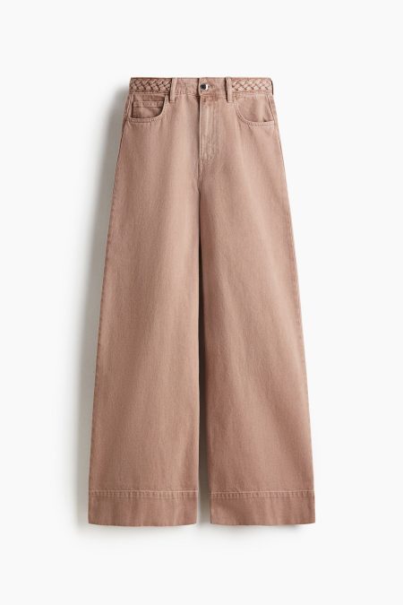 H & M - Wide High Jeans - Oranje