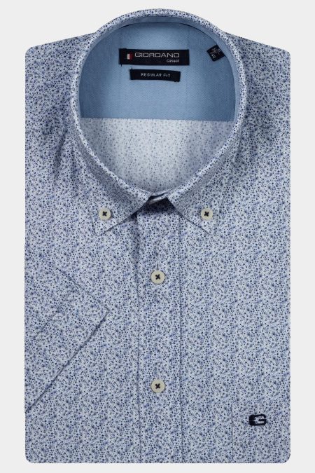 Giordano Casual hemd korte mouw Blauw League short sleeve button do 516050/60