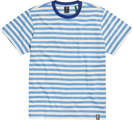 G-Star Essential stripe loose r tee ecru & falcon blue