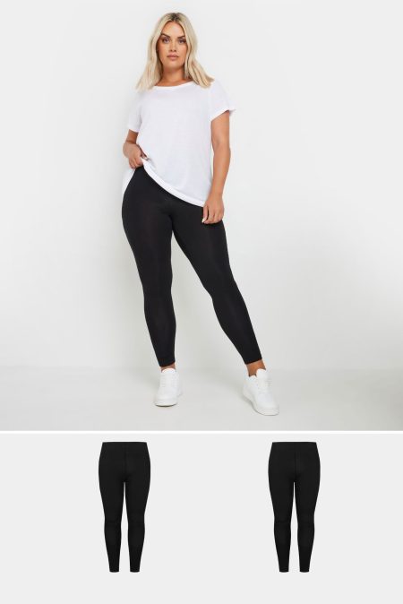 2 Paar Zachte Leggings Van Viscose In Zwart