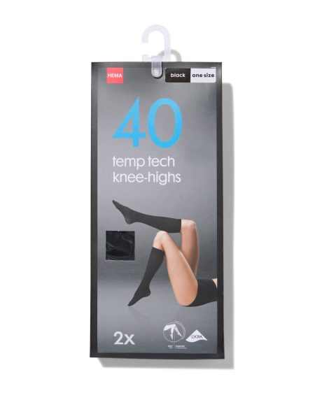 HEMA HEMA Temptech Kniekousen 2 Paar Zwart (zwart)