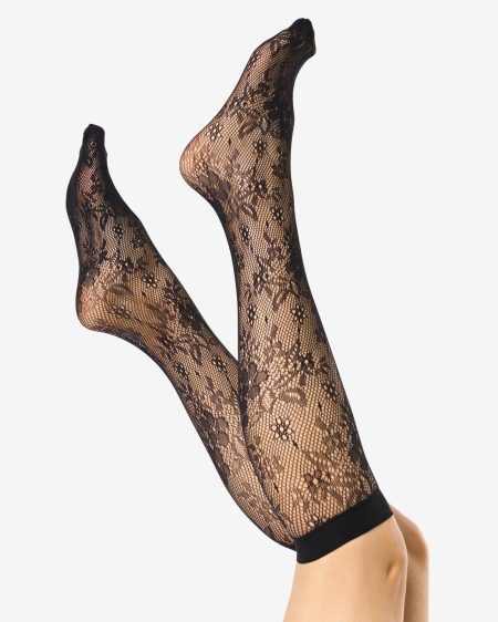 HEMA HEMA Dames Kniekous Kant Zwart (zwart)