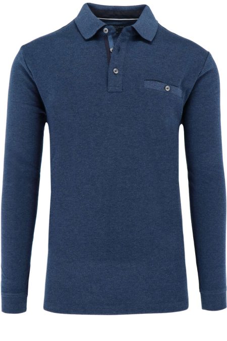 Casa Moda Poloshirt lange mouw blauw