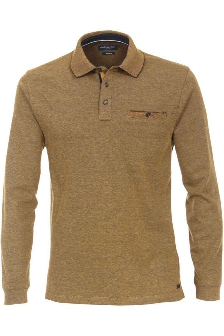 Casa Moda Casual Poloshirt lange mouw geel