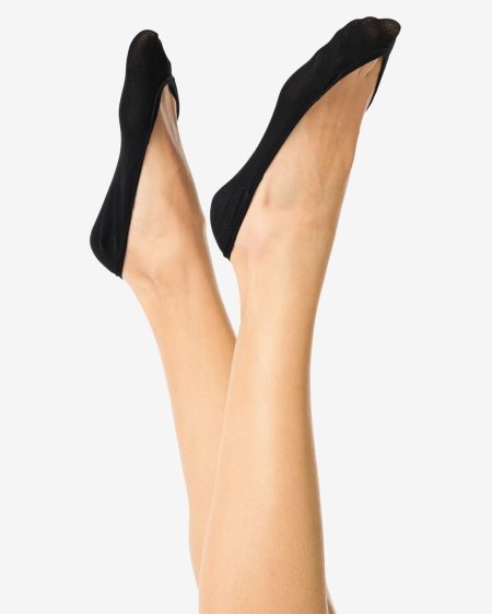 HEMA Damesfooties Naadloos - 2 Paar Zwart (zwart)