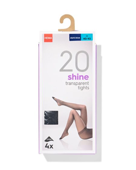 HEMA Panty 20denier Glans - 4 Stuks Donkerblauw (donkerblauw)