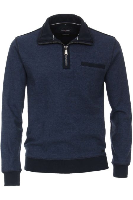 Casa Moda Casual Half-Zip Sweater blauw