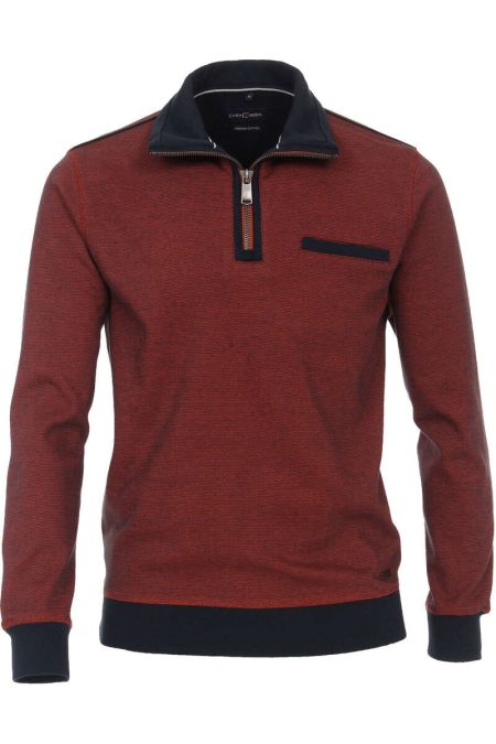 Casa Moda Casual Half-Zip Sweater oranje