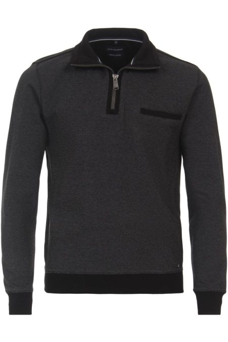 Casa Moda Casual Half-Zip Sweater antraciet