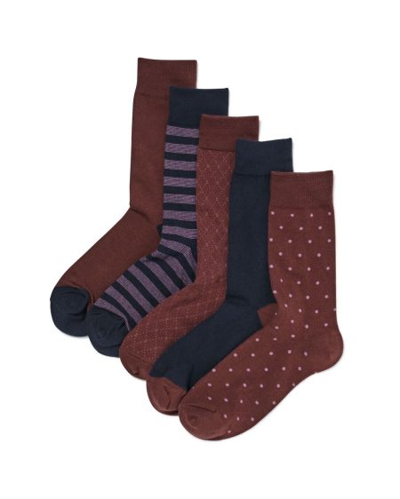 HEMA Herensokken Grafisch - 5 Paar Chocoladebruin (chocoladebruin)