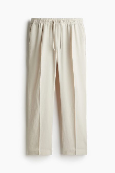H & M - Broek met persvouwen - Regular Fit - Beige