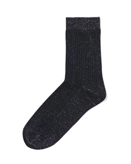 HEMA HEMA Damessokken Rib Glitter Zwart (zwart)