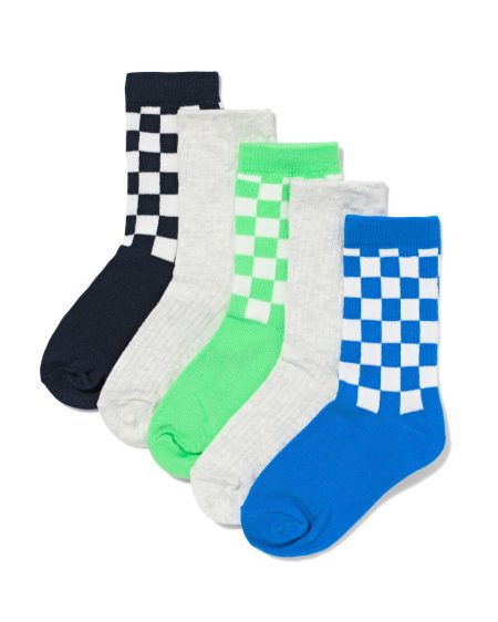 HEMA Kindersokken Rib Ruiten - 5 Paar Beige (beige)