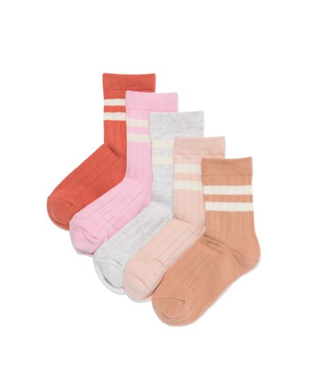 HEMA Kindersokken Rib Sporty - 5 Paar Terra (terra)