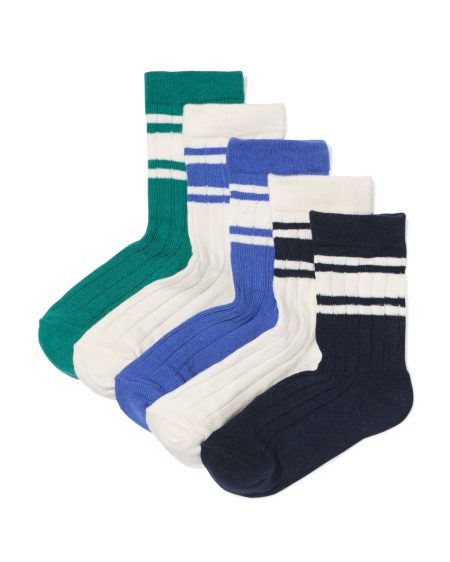 HEMA HEMA Kindersokken Strepen - 5 Paar Donkerblauw (donkerblauw)