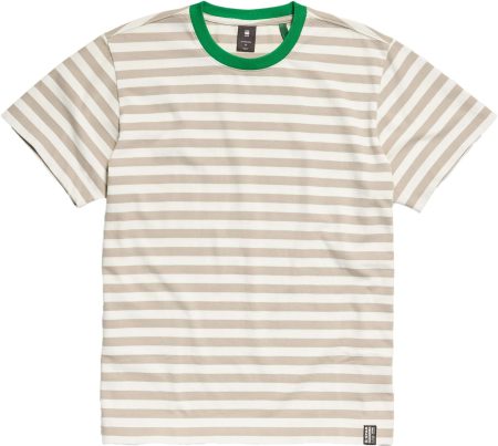 G-Star Essential stripe loose tee beige & green