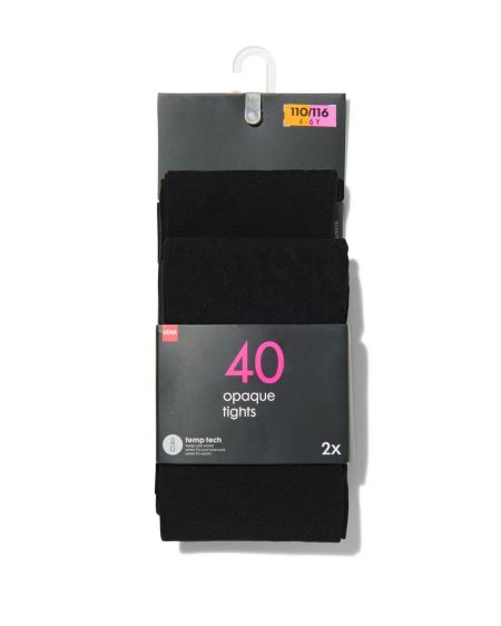 HEMA Kinder Panty Temptech 40denier - 2 Stuks Zwart (zwart)