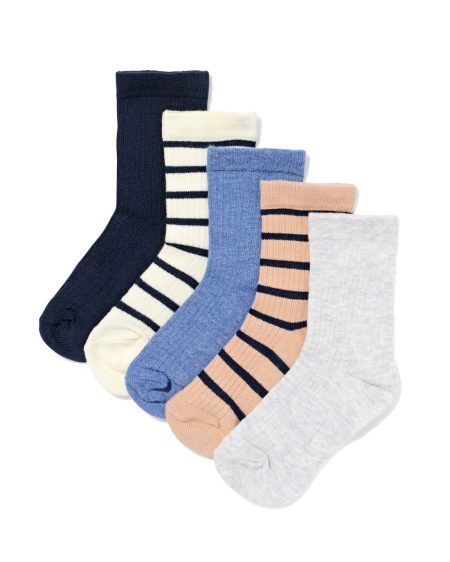 HEMA Kindersokken Rib Strepen - 5 Paar Roze (roze)