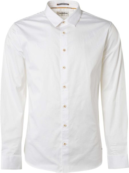 No Excess Basic stretch shirt satin weave white