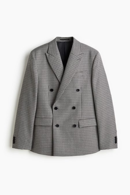 H & M - Wollen colbert - Regular Fit - Grijs