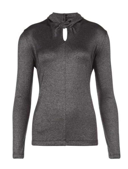 Jansen Amsterdam Vanes p19 vso12 zilveren longsleeve met cut-outdetail silver