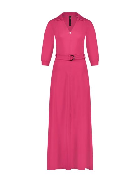 Zip73 Z23/800/01/07 lange jurk v-hals framboos