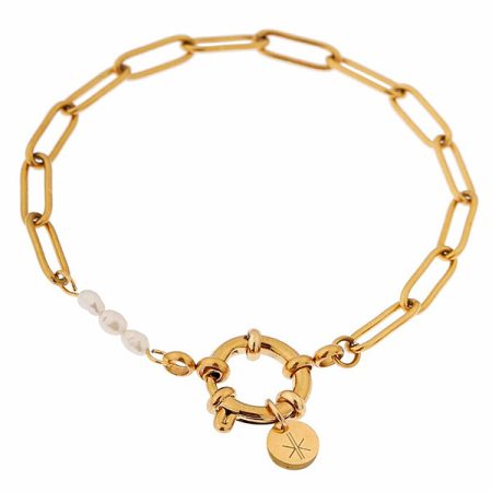 Label Kiki Armband hold on pearl gold