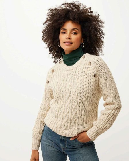 Cable knit pullover Ecru