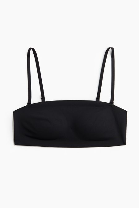 H & M - Padded bandeau-bh van microvezel - Zwart