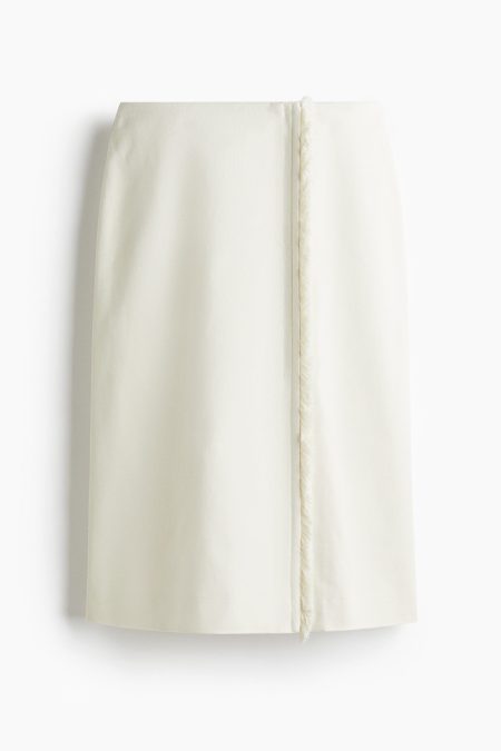 H & M - Overslagrok met rafels - Beige