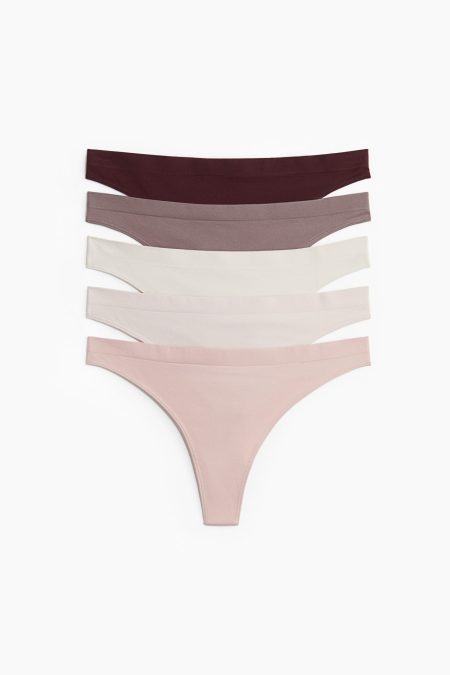 H & M - Set van 5 slips - Thong - Roze