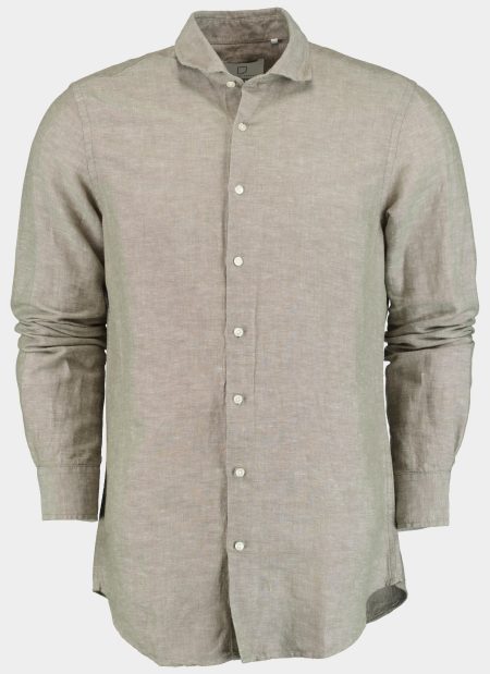 Born With Appetite Casual hemd lange mouw Groen Curtis Li-co Shirt Plain 25107CU01/367 olive night