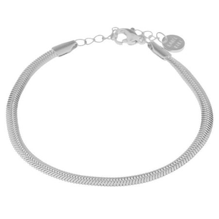 Label Kiki Armband smooth snake silver