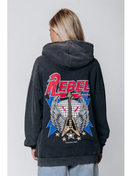 Colourful Rebel Rebel guitar oversized hoodie