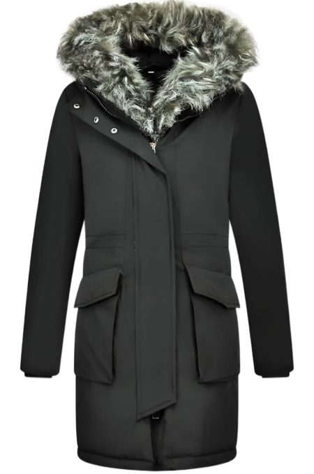 Gentile Bellini Lange parka jas met faux bontkraag