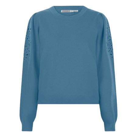 Esqualo Sweater f23-07519 embroidery petrol