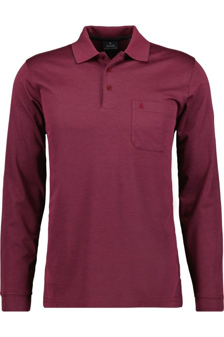 RAGMAN Poloshirt lange mouw terra rood