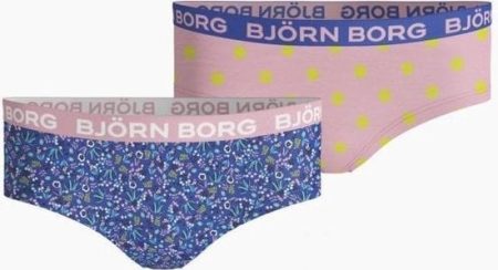 Björn Borg - Meisjes - Stippenprint Hipster 2-Pack - Blauw/Multicolour/Roze - Maat 134-140