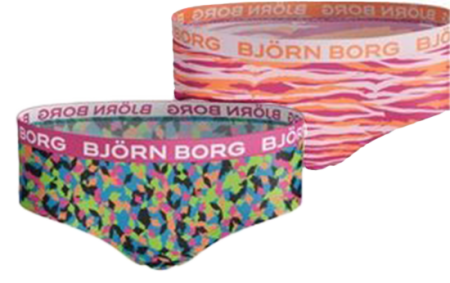 Bjorn Borg Björn Borg Meisjes Hipster 2-pack – Zacht Katoen – Veelkleurig Printdesign Maat 122-128 Female