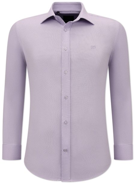 Gentile Bellini Getailleerde banco oxford shirt paars