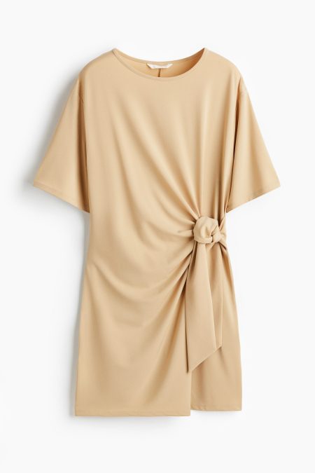 H & M - Jurk met geknoopt detail - Beige