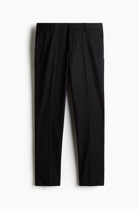 H & M - Kostuumpantalon - Slim Fit - Zwart