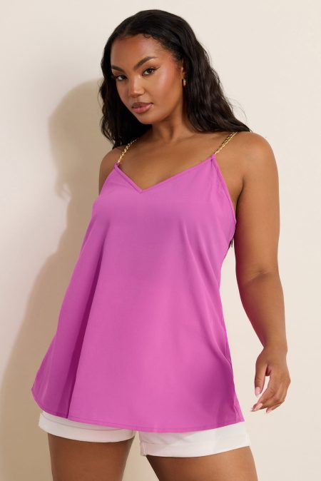 Limited Collection Camitop Met Met Kettingbandjes In Paars