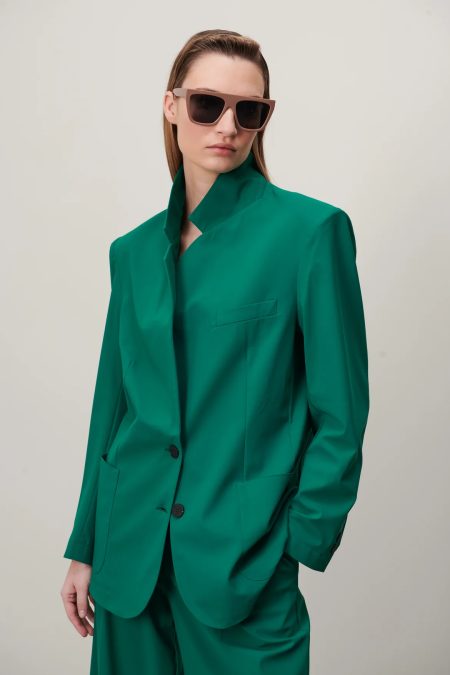 Jane Lushka Lennard oversized blazer technical jersey green