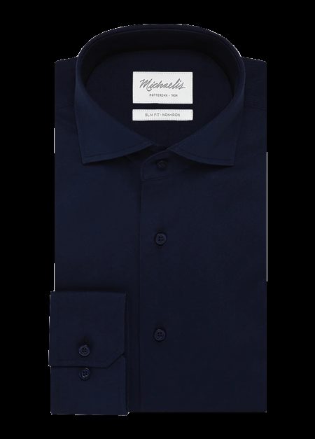 Michaelis Uni navy katoenen overhemd