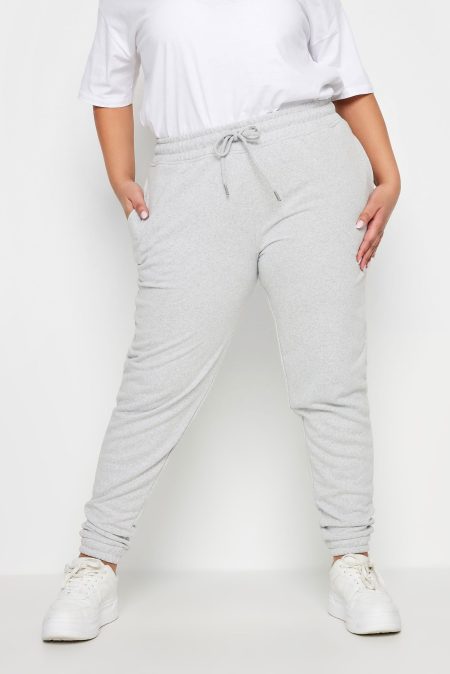 Yours Joggingbroek Van Katoenmix Met Aansluitende Boorden In Lichtgrijs