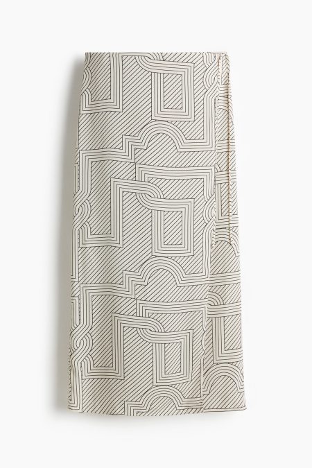 H & M - Overslagrok met print - Beige