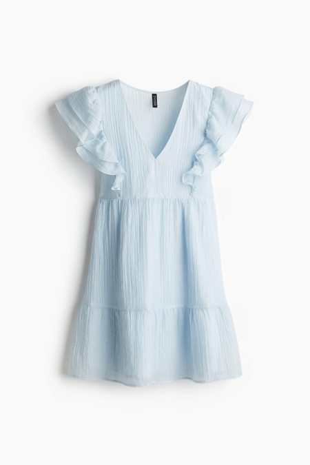 H & M - Frill-trimmed dress - Blauw